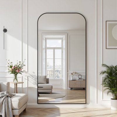 Full Length Mirror Arched Top Oversized Scale Thin Frame