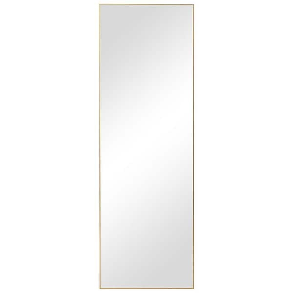 Full Length Mirror Leaner Ultra Slim Brushed Gold Frame Glam Decor