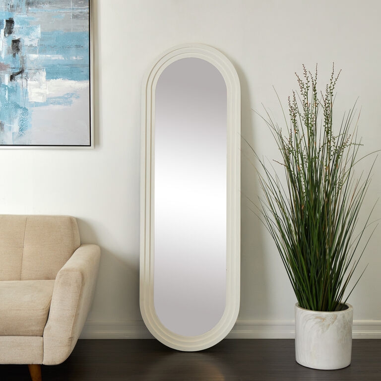 Full Length Mirror, Oval Silhouette, Easel Back Stand, Farmhouse Bedroom