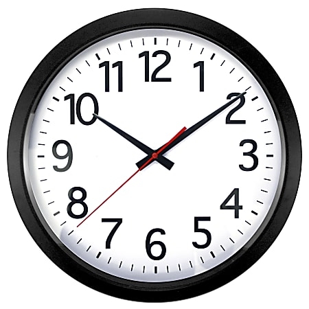 Functional Wall Clock with High Contrast Face and Matte Black Frame