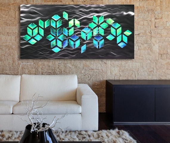 Geometric Sculpture with Backlighting for Wall Decor