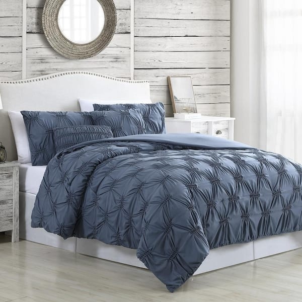 Geometric Tufted Comforter Set, Slate Grey, Transitional