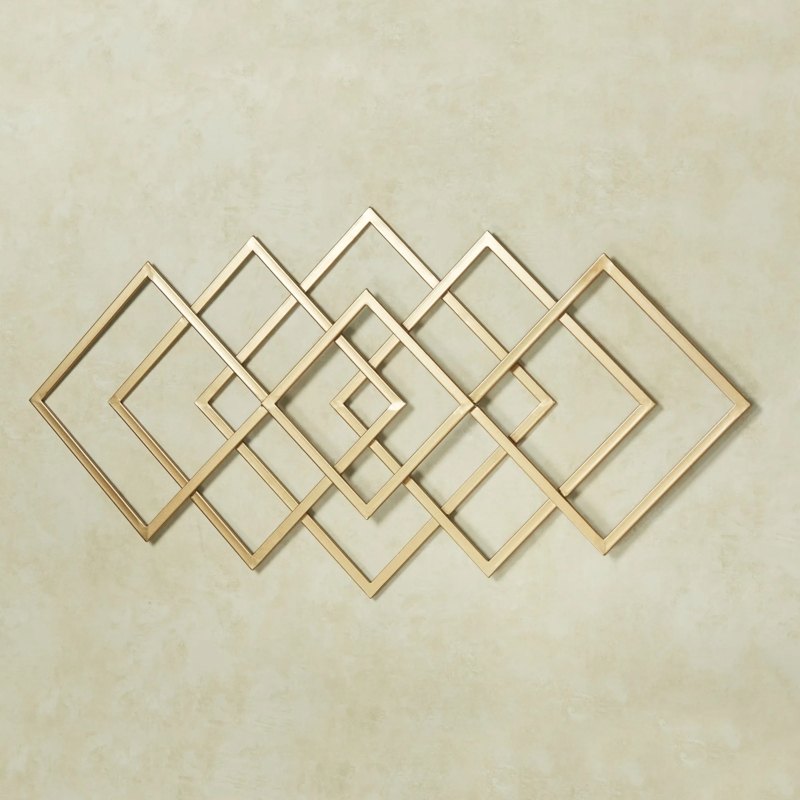 Geometric Wall Art Interlocking Diamond Lattice Metal