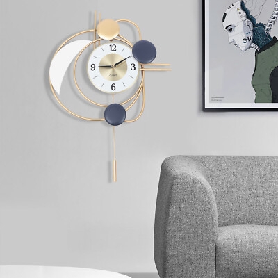 Glam Wall Clock: Gold Sunburst Silhouette with Teal Jewel Accents