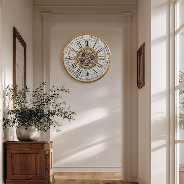 Golden Gears Wall Clock
