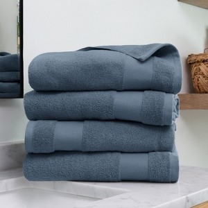 Gradient Blue Plush Hand Towel Set, Bathroom Organization