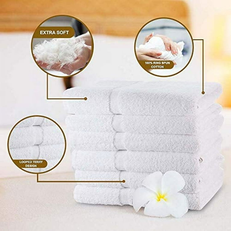 Hand Towel 12-Pack, Cotton Terry, Textured for Cleaning