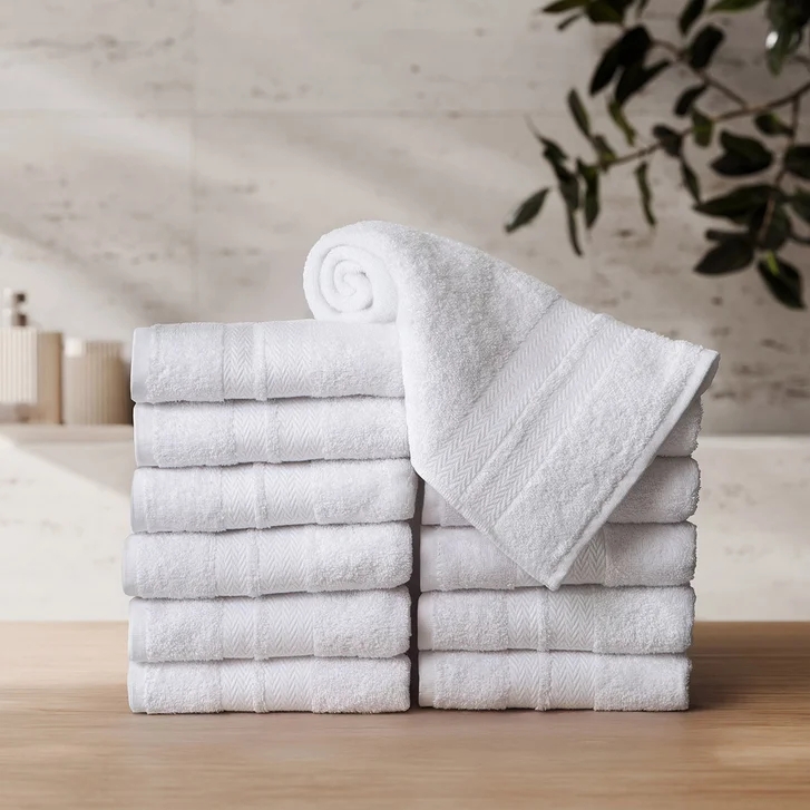 Hand Towel 12-Pack, Recycled Cotton, Hospitality Grade