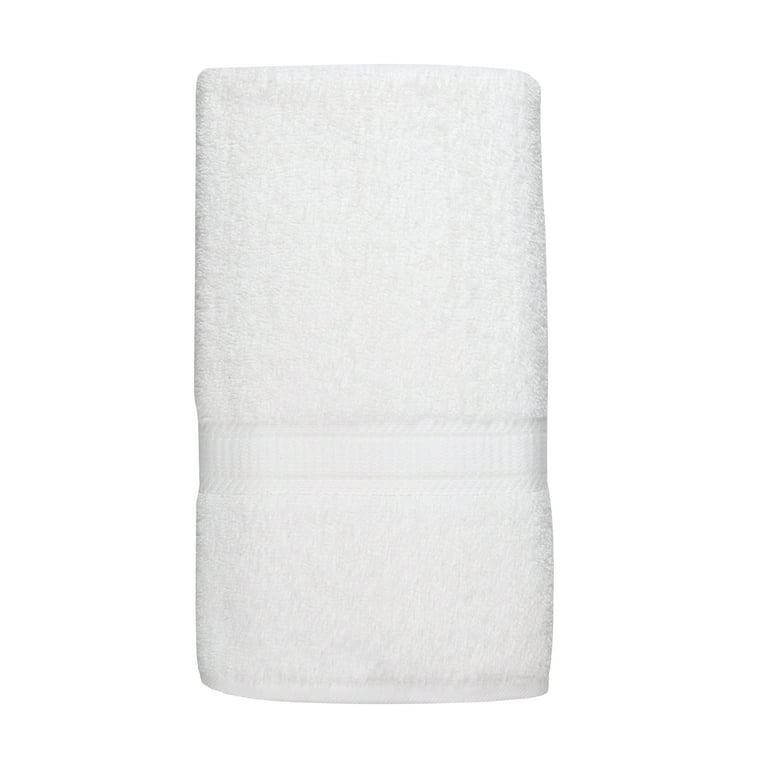 Hand Towel Bright White Finish Looped Terry Texture Folded Cotton Hand Towels