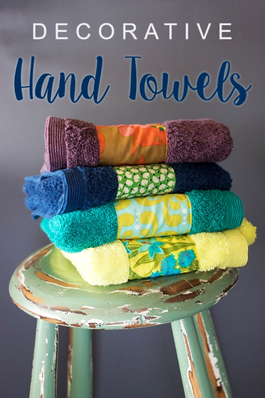 Hand Towel Floral Fabric Band Crochet Lace Edging Cottagecore