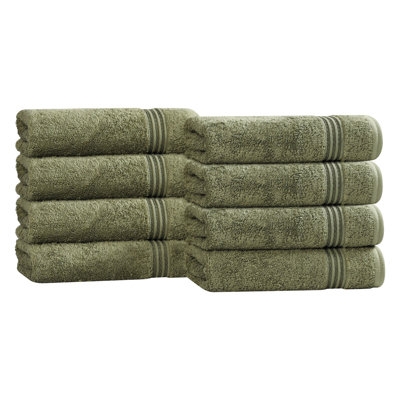 Hand Towel: Honeycomb Weave, Slate Blue and Charcoal Grey, Ladder Display