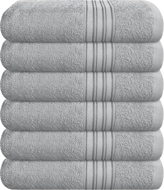 Hand Towel: Off-White Textured Weave, Six-Piece Set, Minimalist Spa