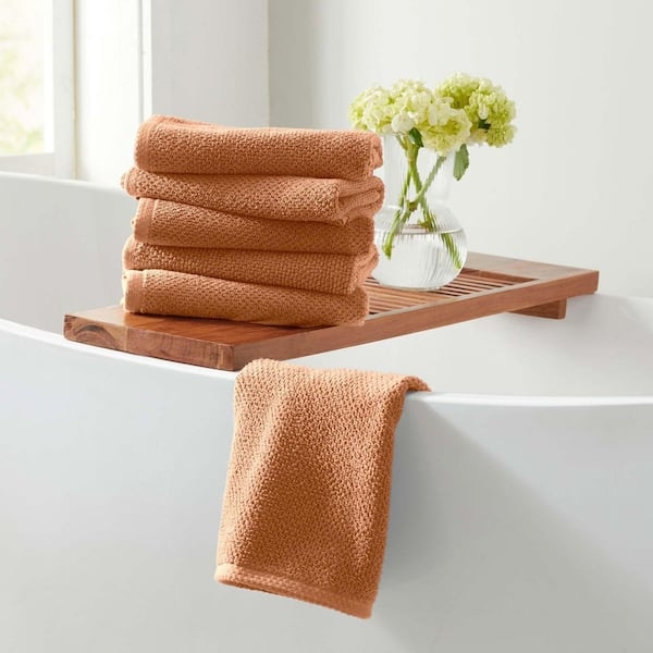 Hand Towel Set, Clay Honeycomb Weave Cotton Six Pack