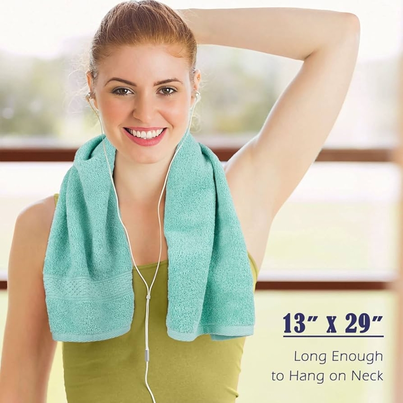 Hand Towel Set: Earthy Neutral Cotton Stack with Textured Borders