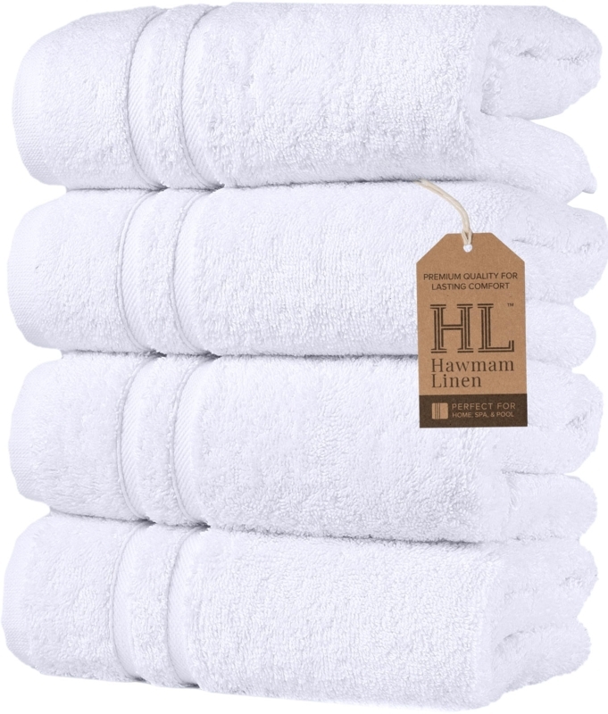 Hand Towel Set of 4, Hotel Collection, Premium Turkish Cotton