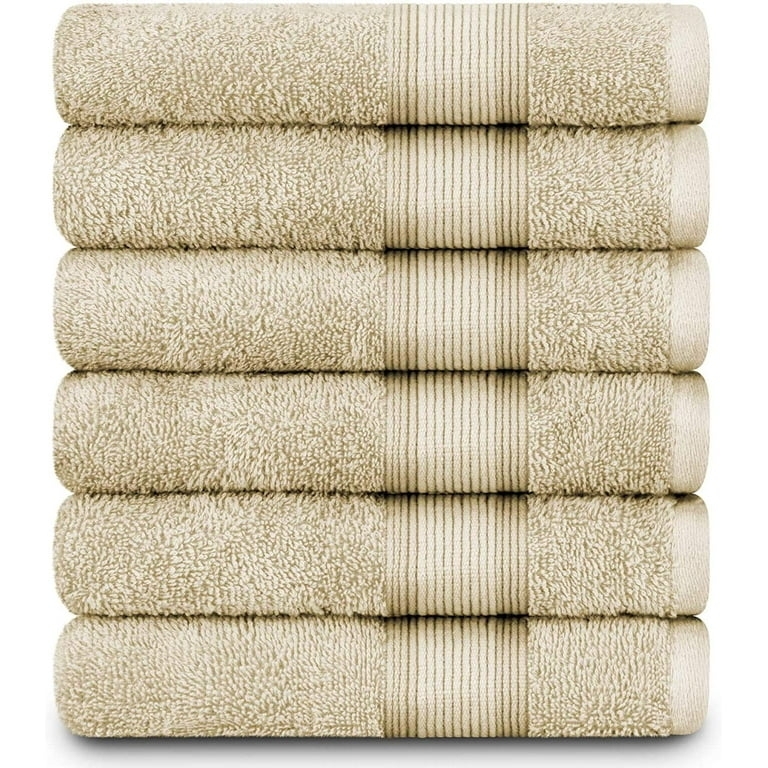 Hand Towel Six-Piece Set Dobby Border Cotton-Like, Clean Style