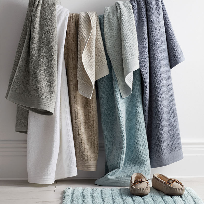 Hand Towel Stack, Honeycomb Weave Quick Dry Muted