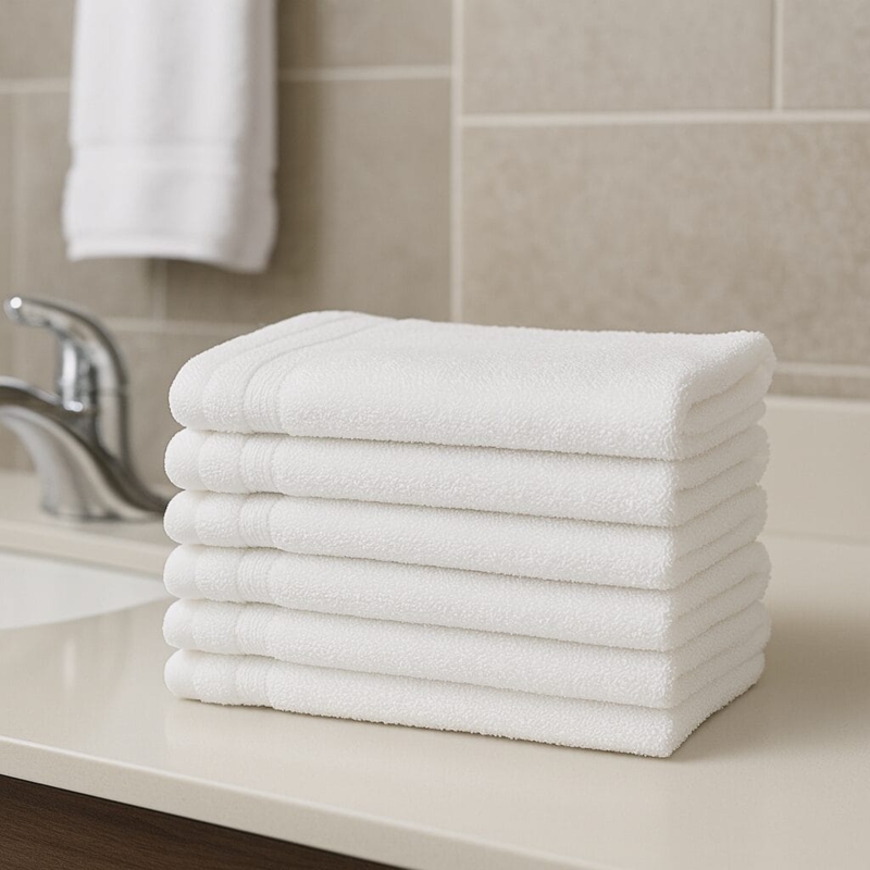 Hand Towel Terry Weave Folded Stack Hotel Quality Towels