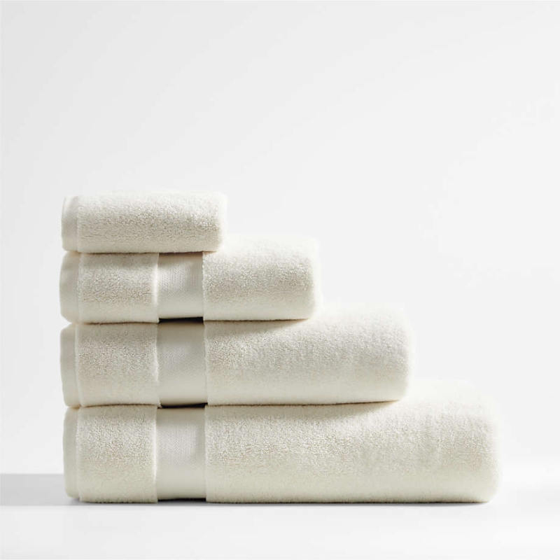 Hand Towel Woven Border Detail Textured Body, Clean Style