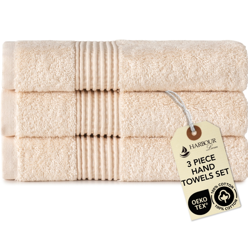 Hand Towel Woven Texture Dobby Border, Textured Dobby Border Towels