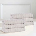 Hand Towels, Ivory Cotton Twisted Ribbed Weave Spa Style Linen Set