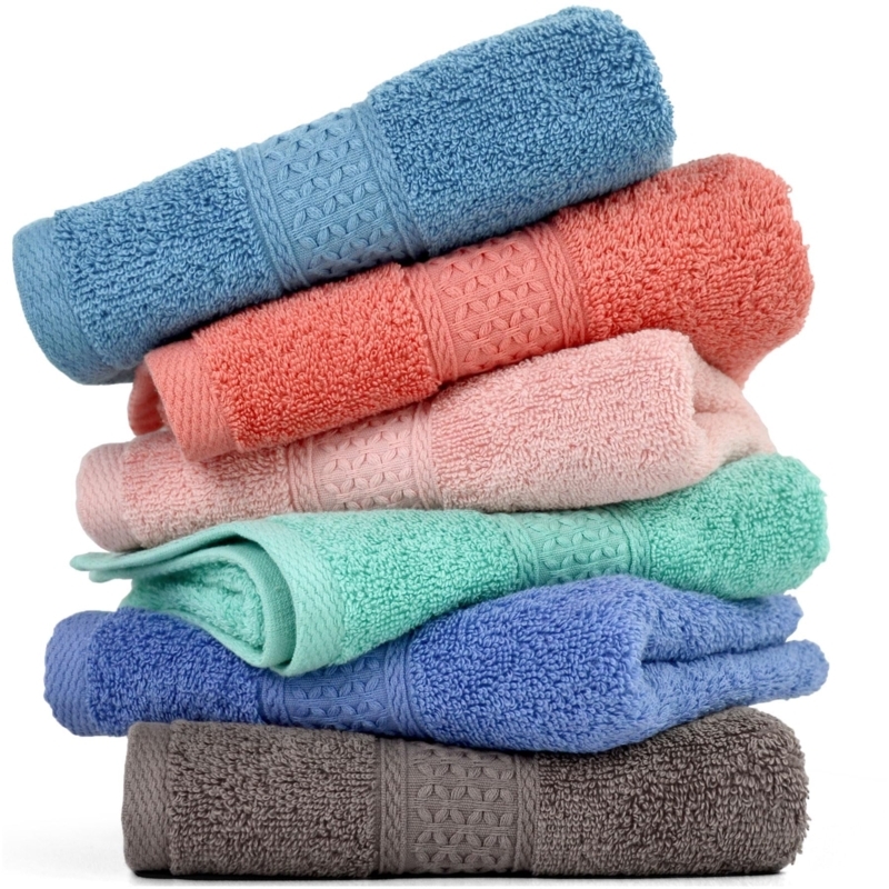 Hand Towels Multi-Pack Assorted Colors Soft Cotton Bathroom Towels