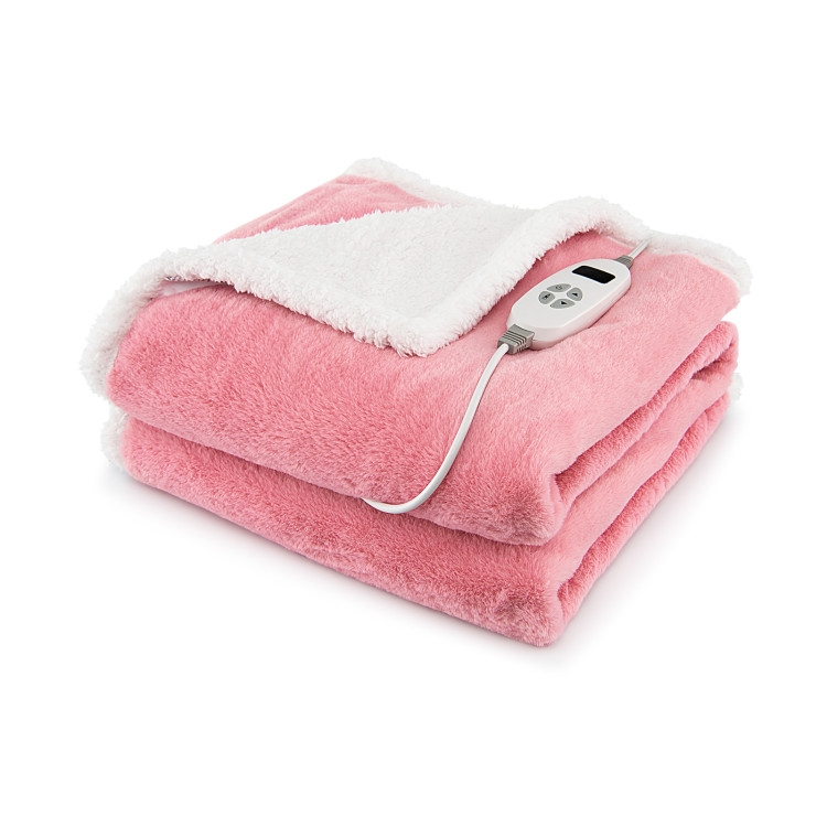 Heated Throw, Navy Quilted Plush, Corded Digital Controller.