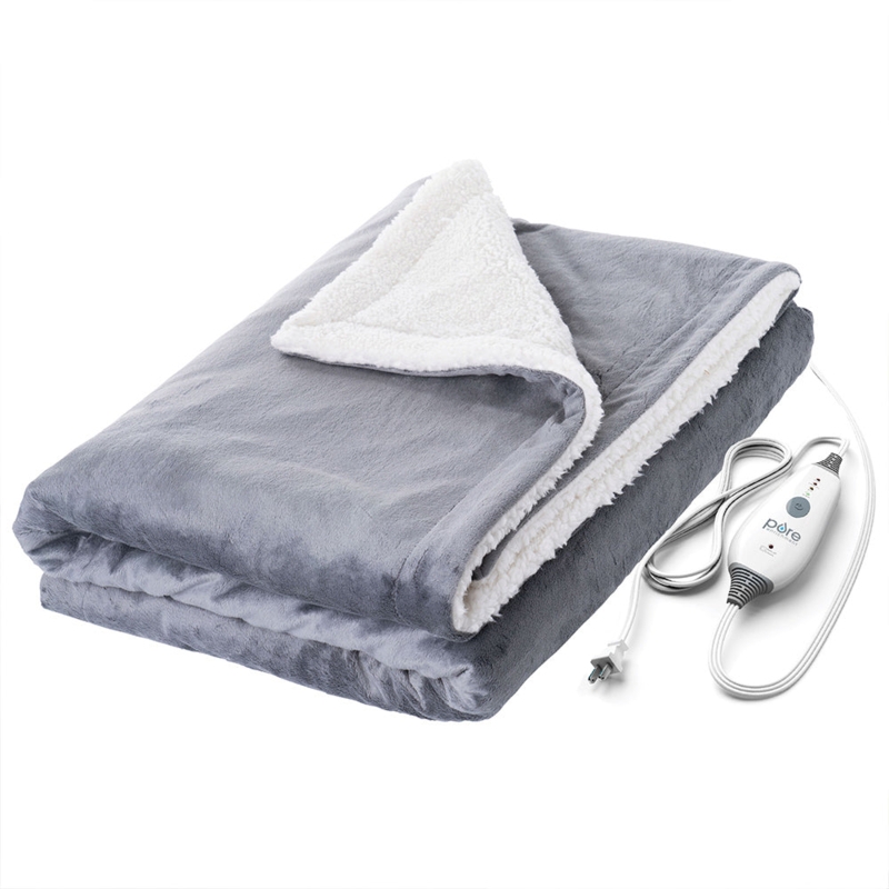 Heated Weighted Blanket with Wired Remote Control and Quilted Design