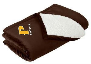 Heathered Gray Baseball Logo Blanket Sherpa Lined