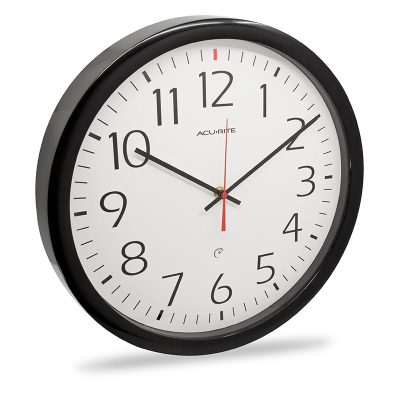 Highly Legible Wall Clock with Bold Numerals & Red Second Hand