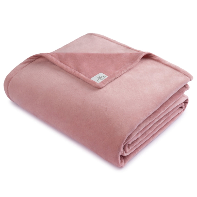 Honeycomb Texture Throw Blanket, Dusty Pink Plush. Textured Dusty Pink Throw
