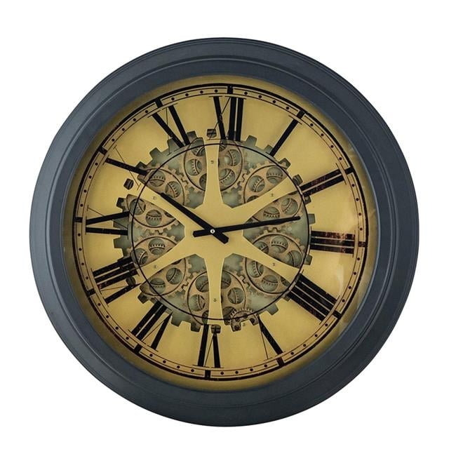 Industrial Copper Wall Clock Matte Finish Exposed Gears