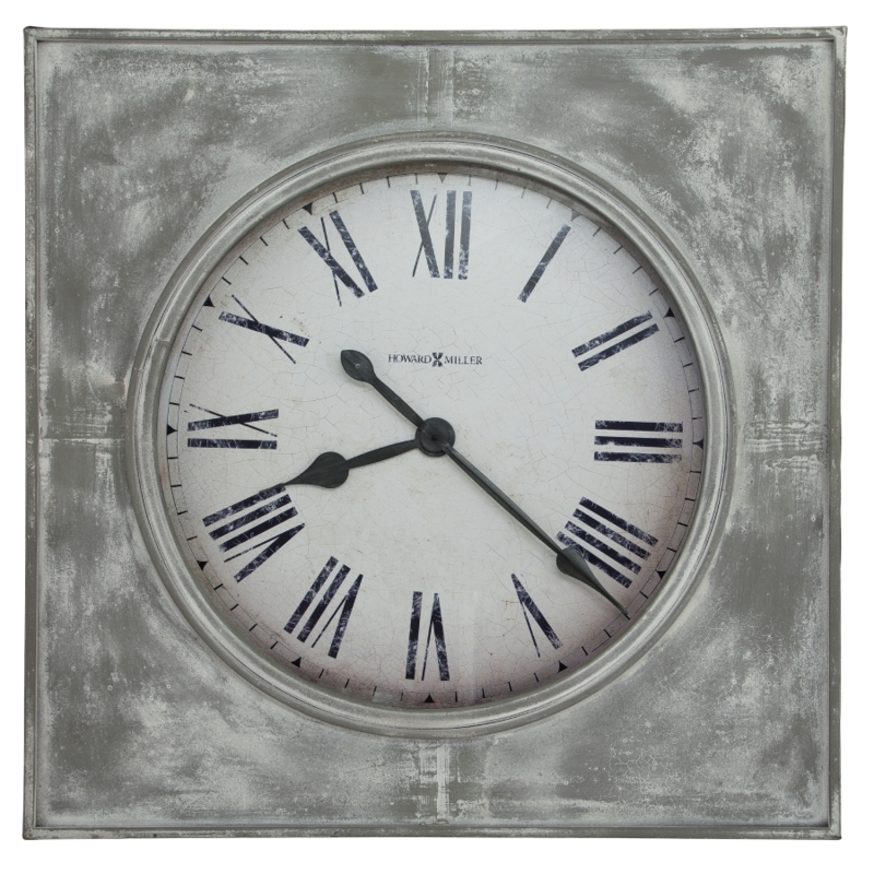 Industrial Wall Clock Pipe Style Frame Octagonal Distressed Metal
