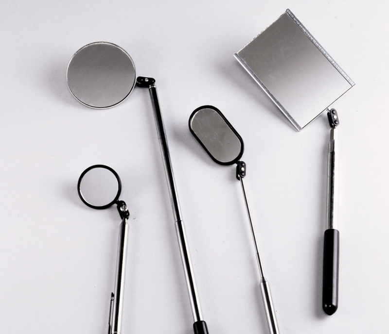 Inspection Mirror Telescoping Handle, Round Head, Pocket Clip Tool