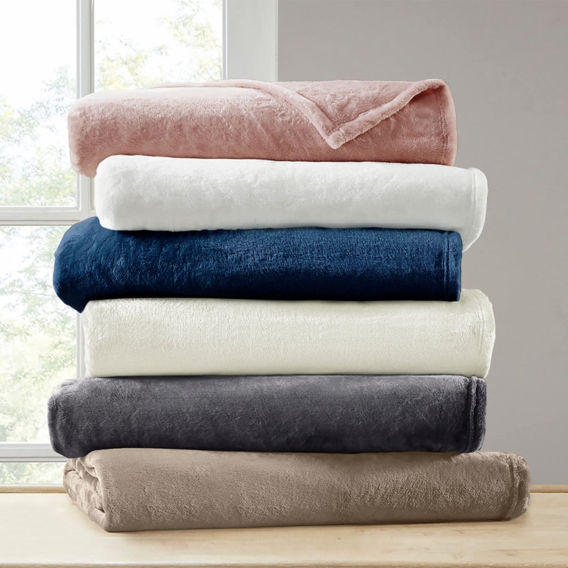Ivory Plush Throw Blanket: Ultra High Pile, Cozy Ivory Plush Blanket