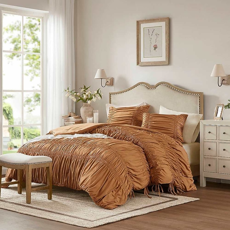 JUJABU Brown 3PCS Queen Comforter Set for Bedroom in the Comforters &  Bedspreads department at