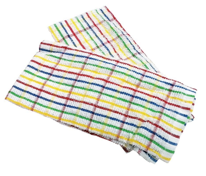 Kitchen Towel Set in Rainbow Stack, Vibrant Absorbent Terry Cloth.