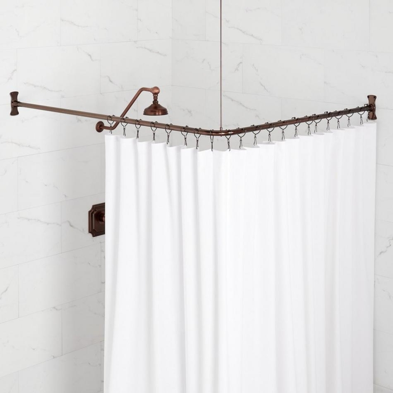 L-Shaped Corner Shower Curtain Rod Oil Rubbed Bronze Traditional