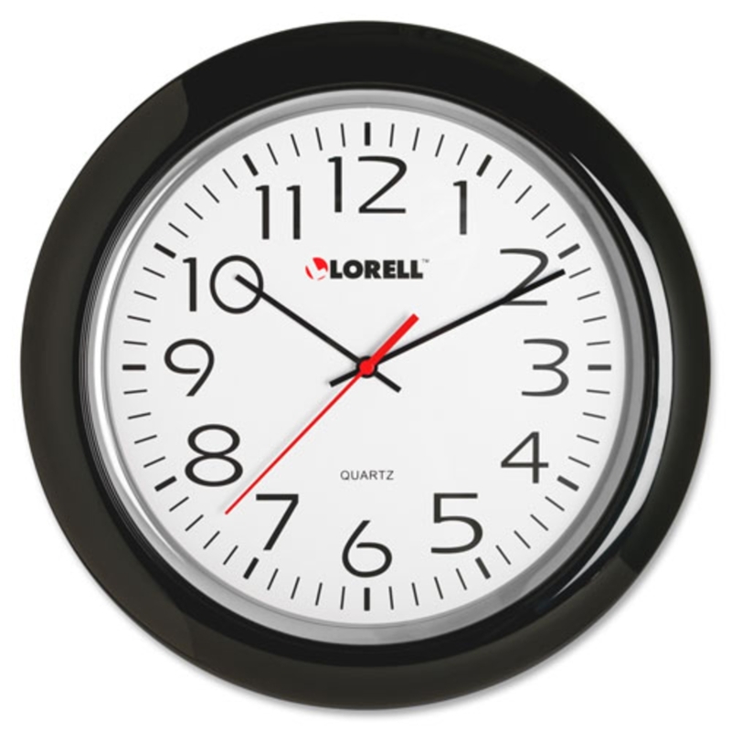 Large Number Readable Wall Clock, Dual Hour Markers, Red Second Hand