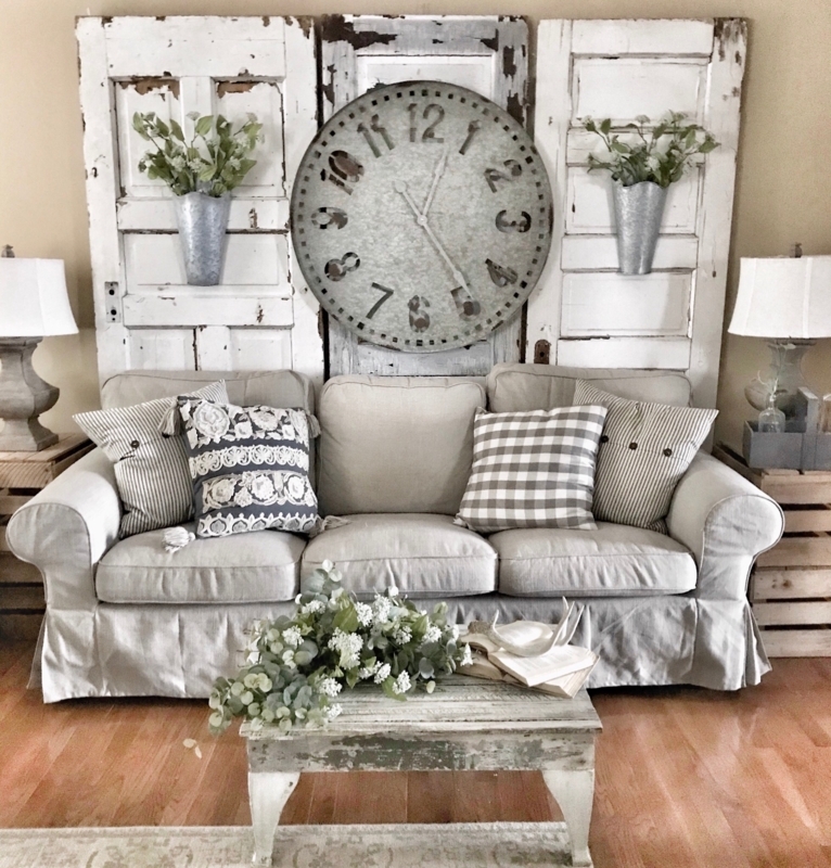 Large Wall Clock Open Frame Industrial Rustic Roman Numerals