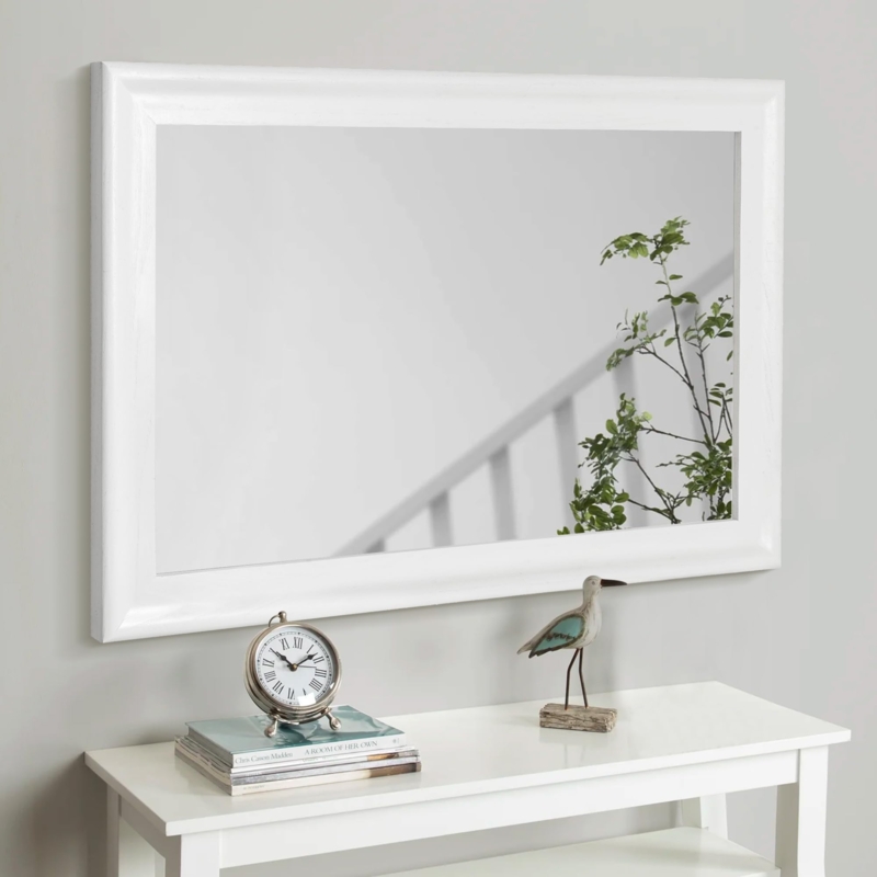 Large Wall Mirror Rectangular Scale, Distressed Frame Farmhouse