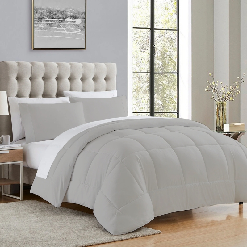 Light Grey Comforter Sets - King Queen Sizes