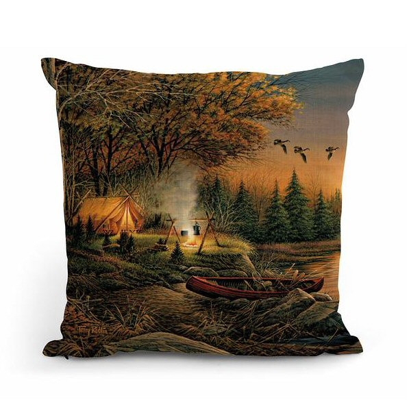 Lodge Style Throw Pillow Scenic Landscape Twilight Print