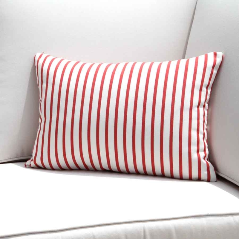 Lumbar Pillow, Classic Blue and White Nantucket Pinstripe Coastal Accent
