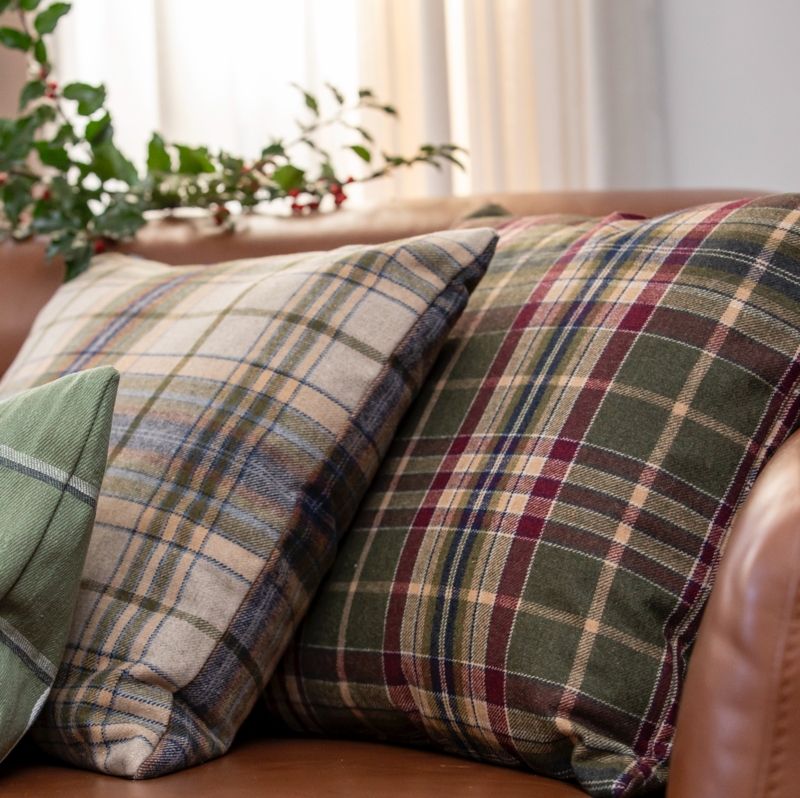 Lumbar Pillow Classic Tartan Lumbar Pillow in Cappuccino Palette