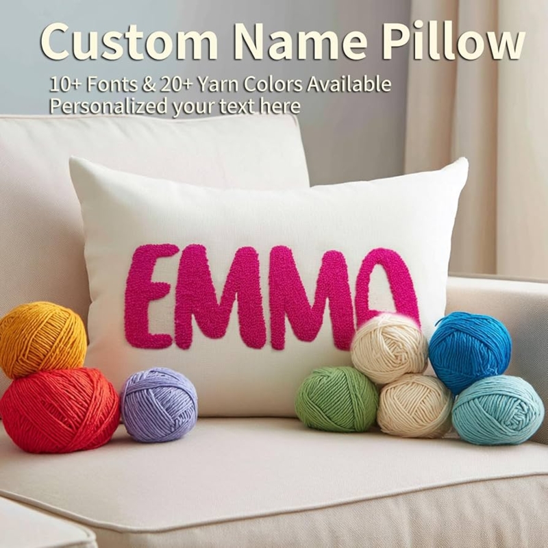 Lumbar Pillow Navy Blue Fabric Custom Embroidery Traditional Accent