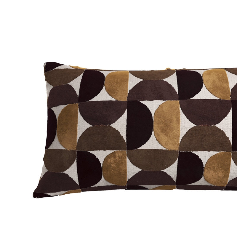 Lumbar Pillow Oversized Hand Sketched Stripes Charcoal White Modern
