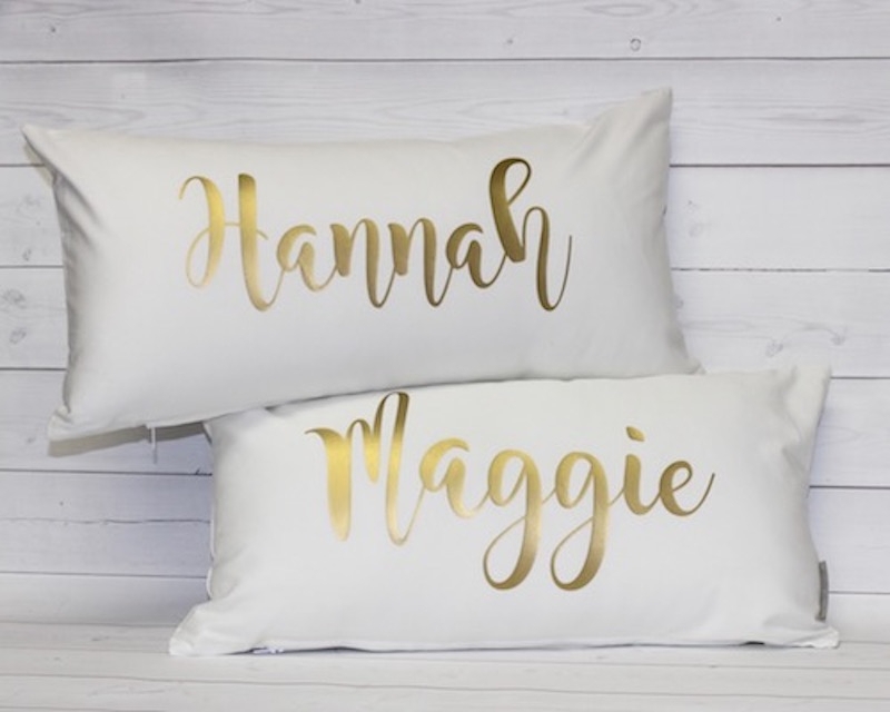 Lumbar Pillow Personalized Names Linen-Like Modern Farmhouse