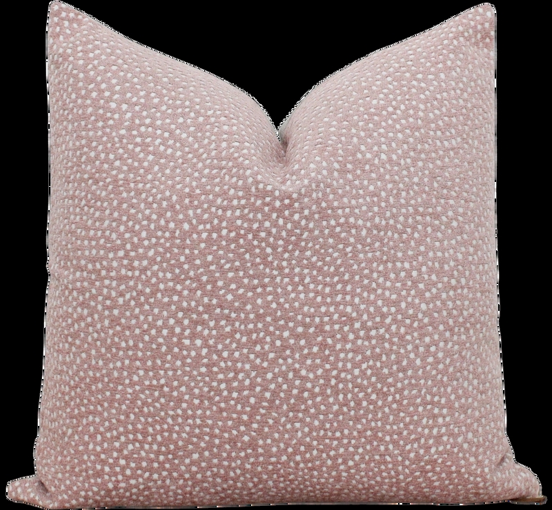Lumbar Pillow Pink Polka Dots Linen Like Texture Playful