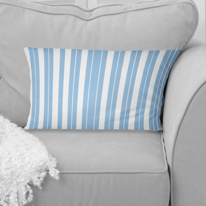 Lumbar Pillow Vertical Stripes Rectangular Matte Coastal Accent Pillow